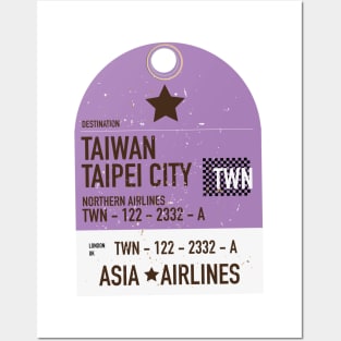 Taiwan Taipei City travel ticket Posters and Art